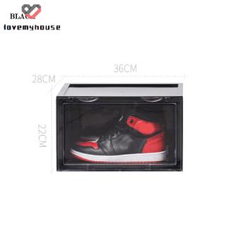 ☁ி☁ Sneaker Shoe Box Acrylic Sneaker Display Box Shoes Storage Case Organizers Stackable Foldable 