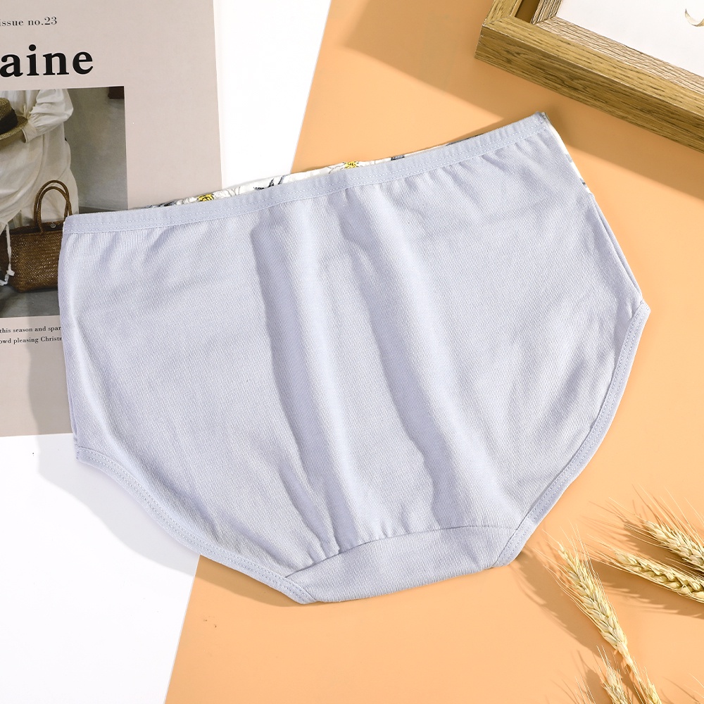 Quần lót AIJOLEN vải cotton thoáng mát lưng cao cỡ lớn M-2XL dành cho nữ
