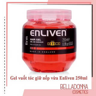[Chính hãng UK] Gel vuốt tóc giữ nếp vừa Enliven Hair Gel Firm độ cứng 3/5 250ml