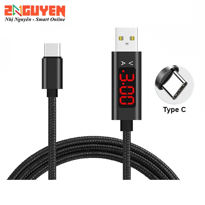 Cáp Sạc Hỗ Trợ Truyền Dữ Liệu Hiển Thị LED Thông Số Khi Sạc_Cho Điện Thoai Iphone/Android Micro USB/Type C