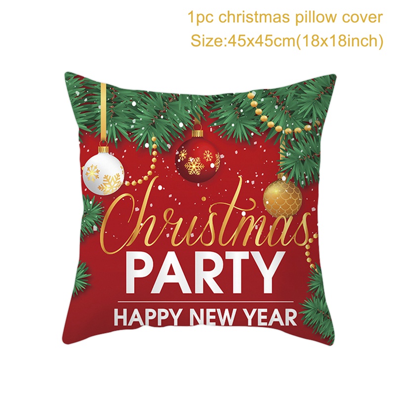 Vỏ gối kích thước 45*45cm in chữ họa tiết Merry Christmas