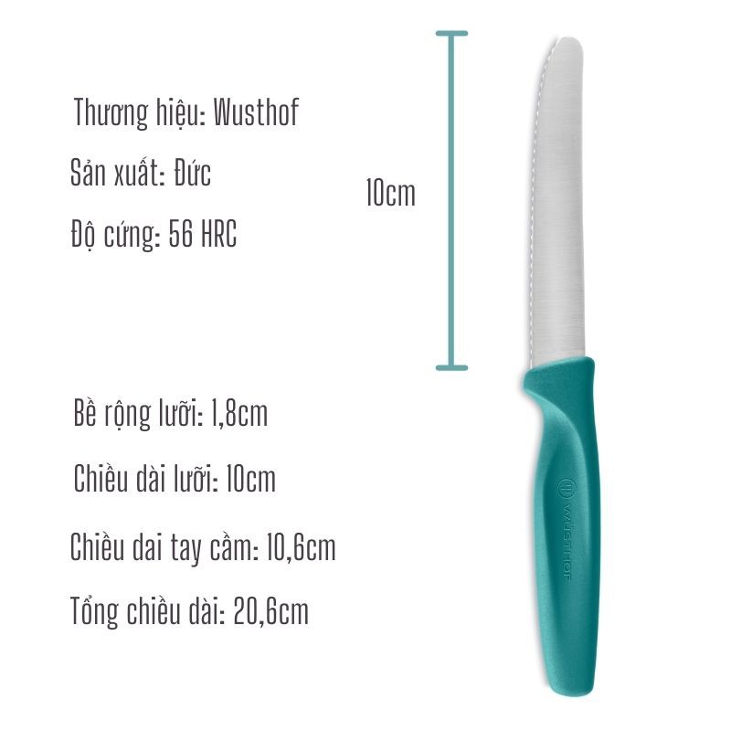 [CHÍNH HÃNG] Dao Hoa Quả Wusthof Lưỡi Răng Cưa 10 cm - Hàng nhập Đức