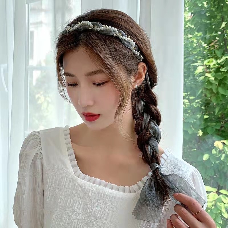 Băng Đô Cài Tóc Đính Nơ Ruy Băng Xinh Xắn Cho Nữ