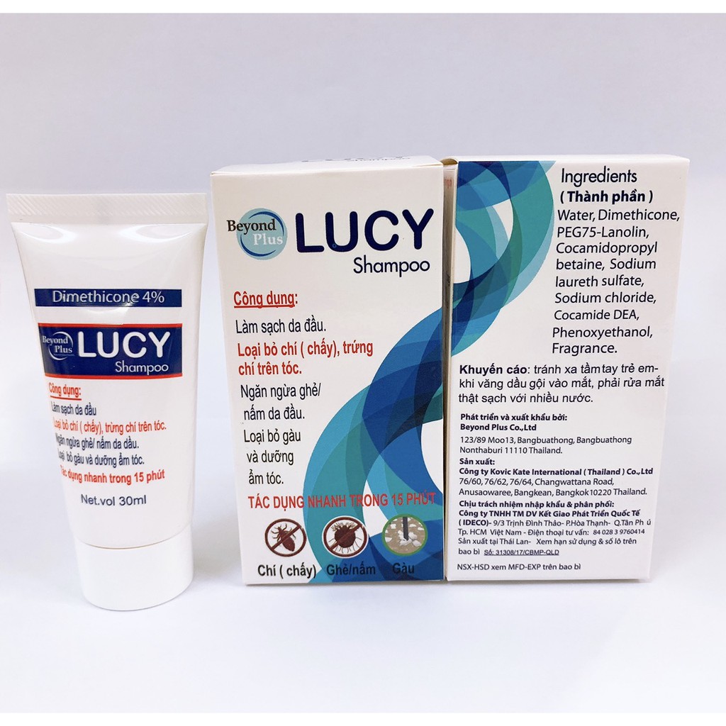 Dầu gội làm sạch da đầu và loại bỏ chí Beyond Plus LUCY - 30ml