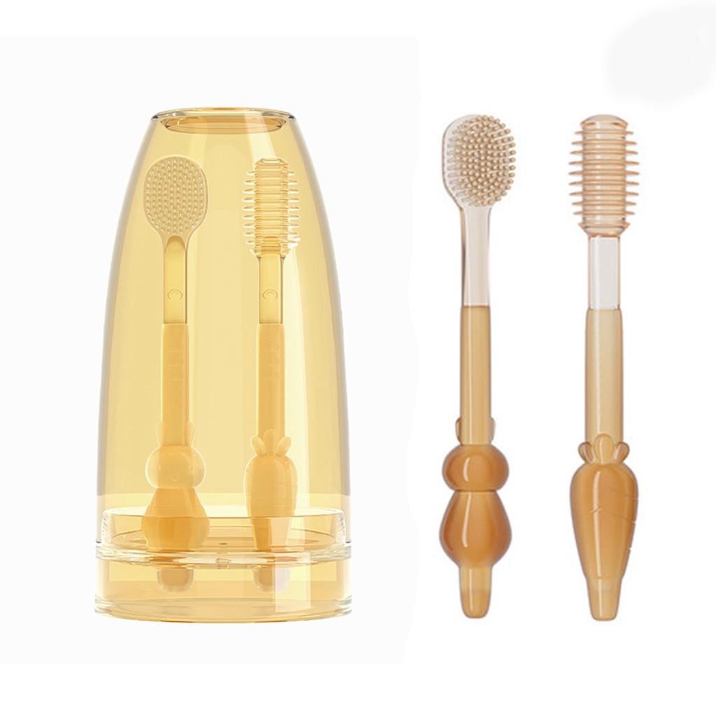 Set rơ lưỡi và bàn chải đánh răng silicon cho bé từ 0 - 18 tháng An toàn và lành mạnh