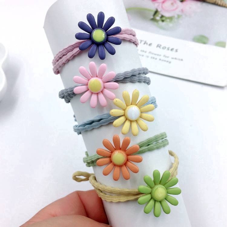 Dây buộc tóc co giãn gắn hoa cúc xinh xắn thời trang cho nữ