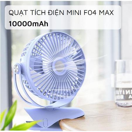 [ TÍCH ĐIỆN DÙNG LIÊN TỤC 60H ] Quạt Yoobao kẹp tích điện Y-F04 MAX 360 độ 10000 mAh