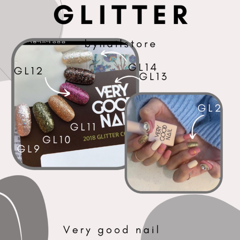 [Very good nail] Sơn gel nhũ cao cấp Hàn Quốc - Glitter Nail [ lẻ 1 chai ]