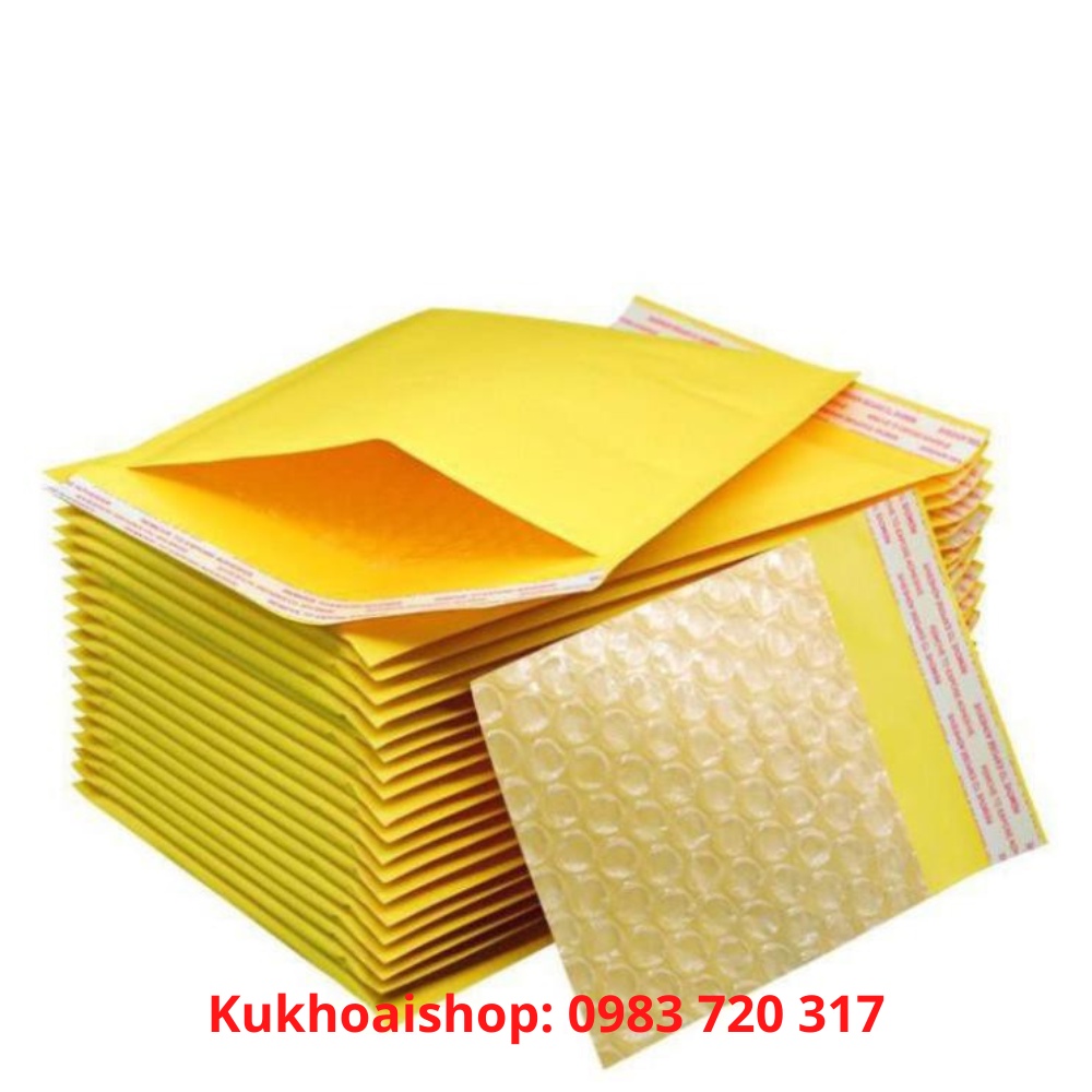 COMBO 50 Túi Đóng Hàng Cao Cấp Chống Sốc Chống Nước Màu Vàng Nhiều KT 11x13 11x15 13x15 12x16 12x18 cm