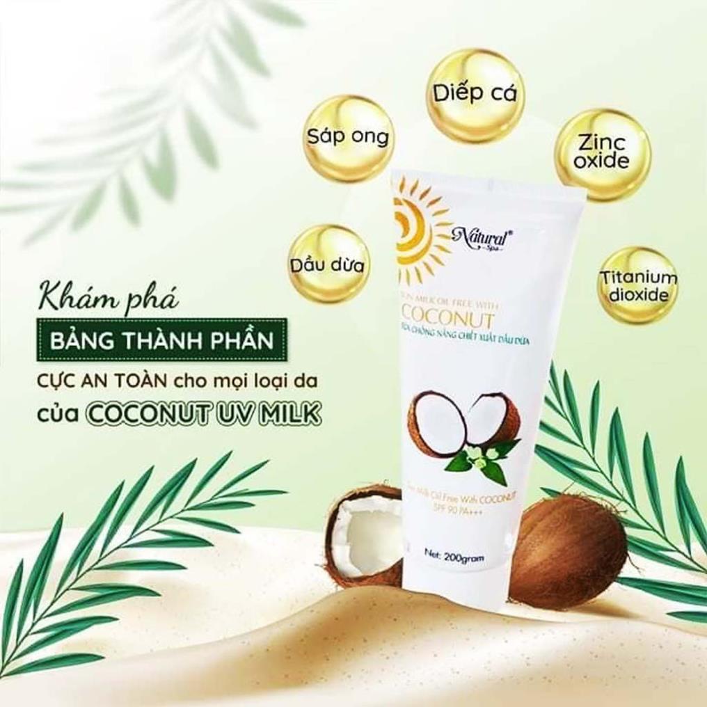 Sữa Chống Nắng Dưỡng Da Body Chiết Xuất Dầu Dừa Coconut Natural Spa