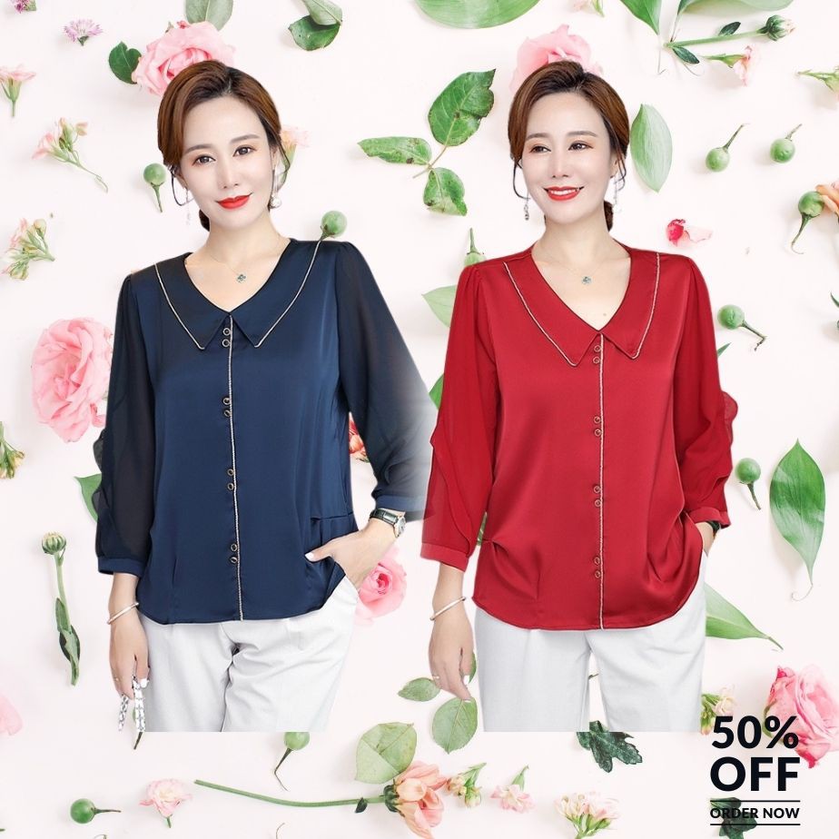 Áo kiểu quý cô cao cấp dành cho người lớn tuổi (thời trang Lolita Xinh) LT01-1021