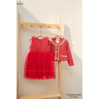 Set váy + áo khoác dạ cho bé gái