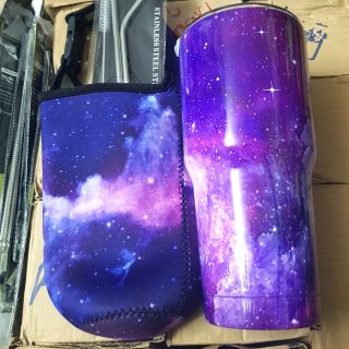 Combo ly giữ nhiệt GALAXY 2 MÀU (TÚI + 2 ỐNG HÚT + CỌ RỬA)