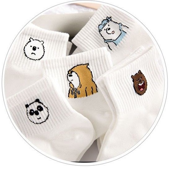 VỚ CỔ TRUNG TRẮNG - GẤU BEAR NÂU