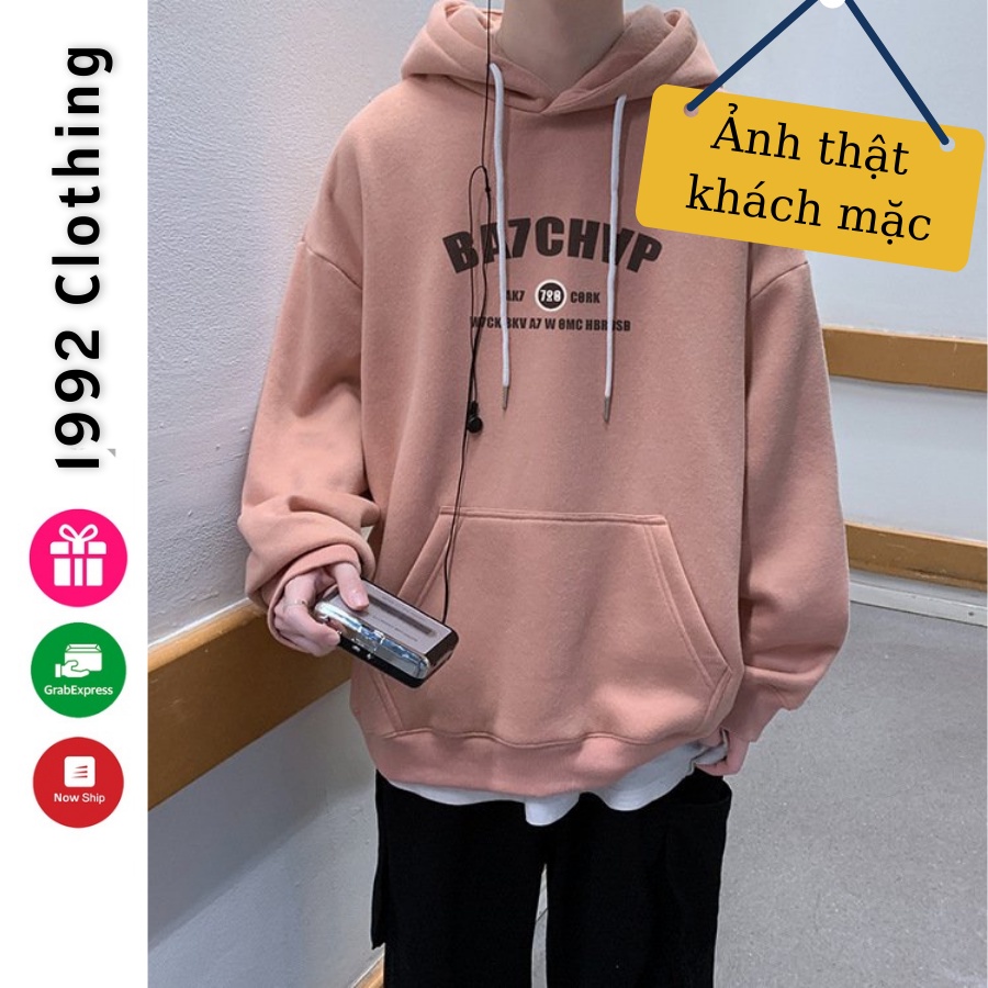 Áo khoác hoodie  Áo khoác nỉ nam nữ đẹp form rộng Unisex chất nỉ ngoại 2 lớp dày dặn - 1992 Clothing