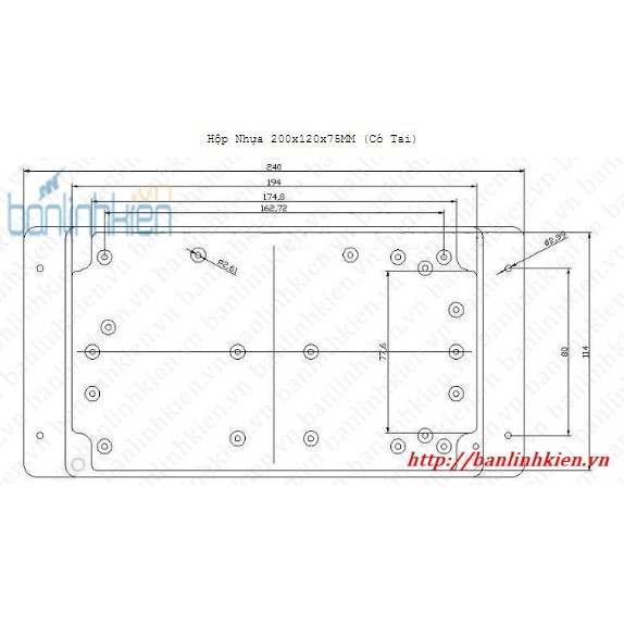 Hộp Nhựa 200x120x75mm - Chống nước CT