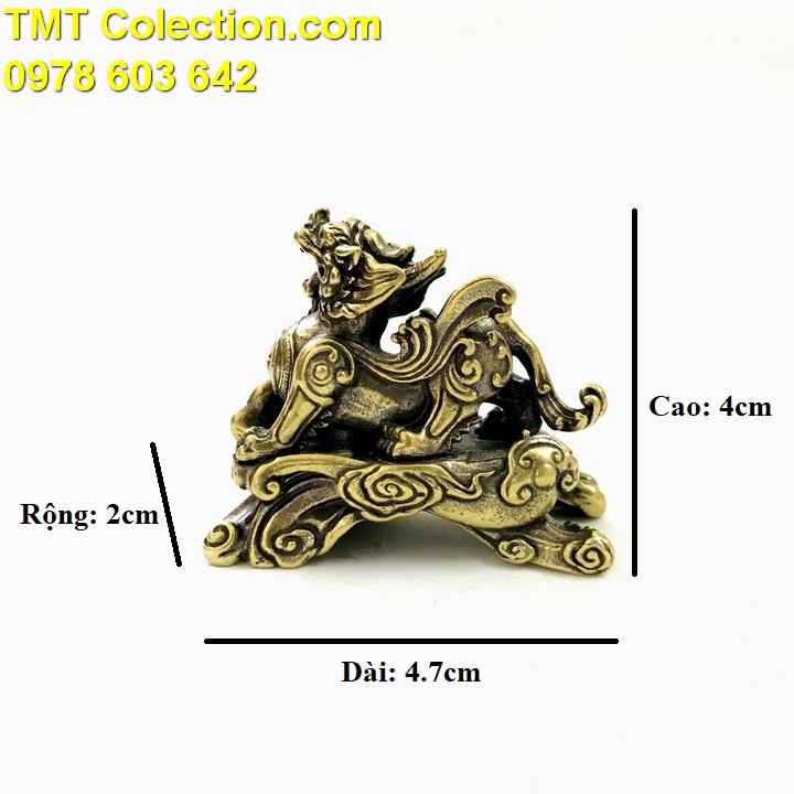 Tượng Đồng Kỳ Lân Để Bàn Dùng để trưng bày trên bàn làm việc, bàn sách, trên xe oto - TMT Collection - SP005228