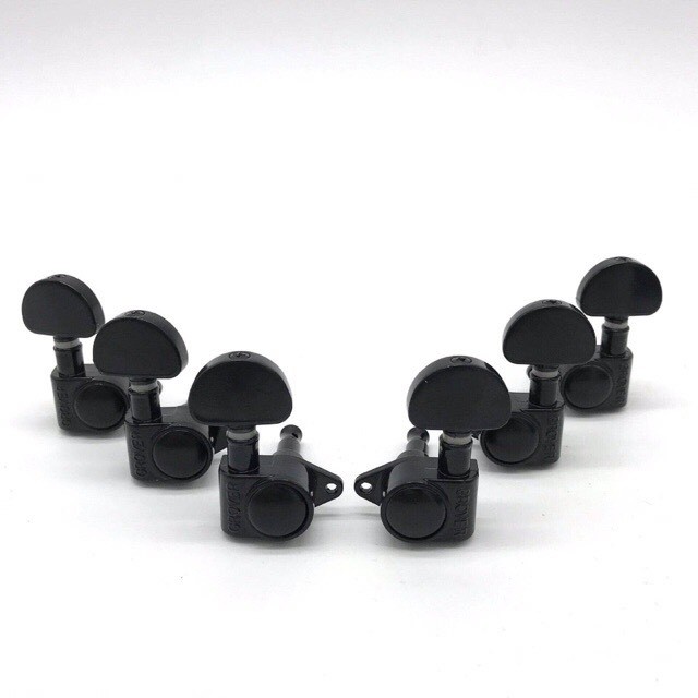 Tặng Pick + dán chống xước | Bộ khóa đàn guitar acoustic cao cấp đúc nguyên khối màu đen Grover