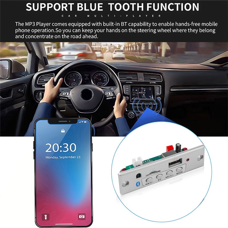 Máy nghe nhạc MP3 DC 12V Bluetooth cho xe hơi