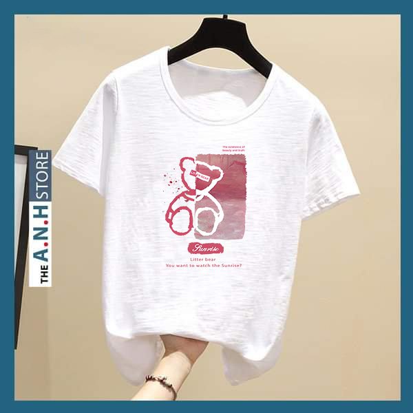 Áo Thun cotton xược cổ tròn  ANHSTORE  in hình thời trang