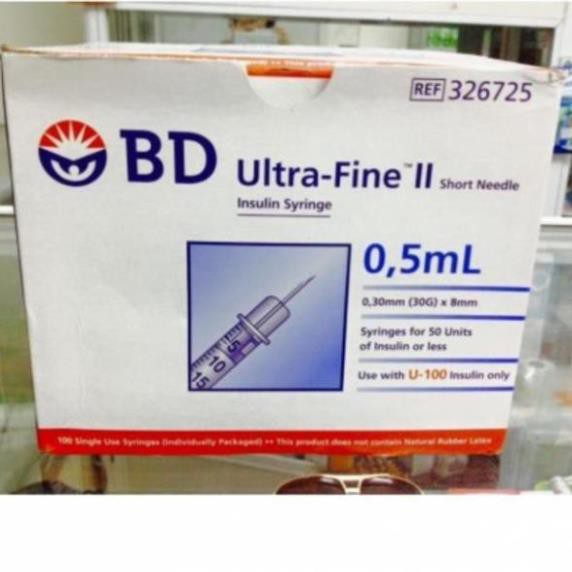 Bơm tiêm tiểu đường BD Ultra Fine II - Mỹ 0.3/0.5/1ml