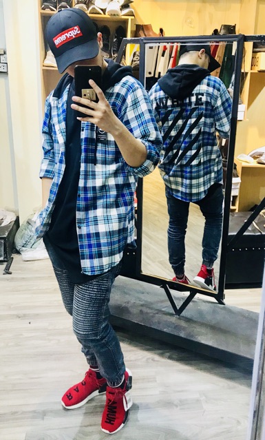 Sơ mi mũ - Hoodie Flannel - Off White | BigBuy360 - bigbuy360.vn