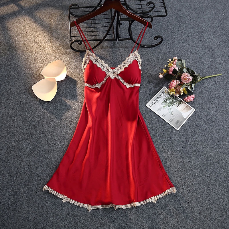 Đầm Ngủ Hai Dây Phối Ren Với Thiết Kế Cổ Chữ V Gợi Cảm Dành Cho Nữ