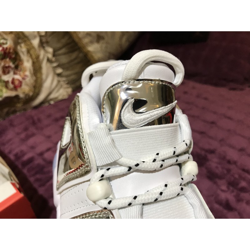 Giày Air More Uptempo White Silver