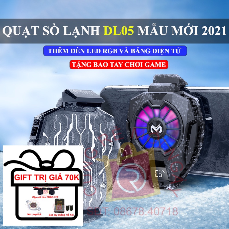 Quạt tản nhiệt điện thoại Memo DL05 - Quạt tản nhiệt sò lạnh bán dẫn làm mát tức thì tăng hiệu năng - Cooling Gaming