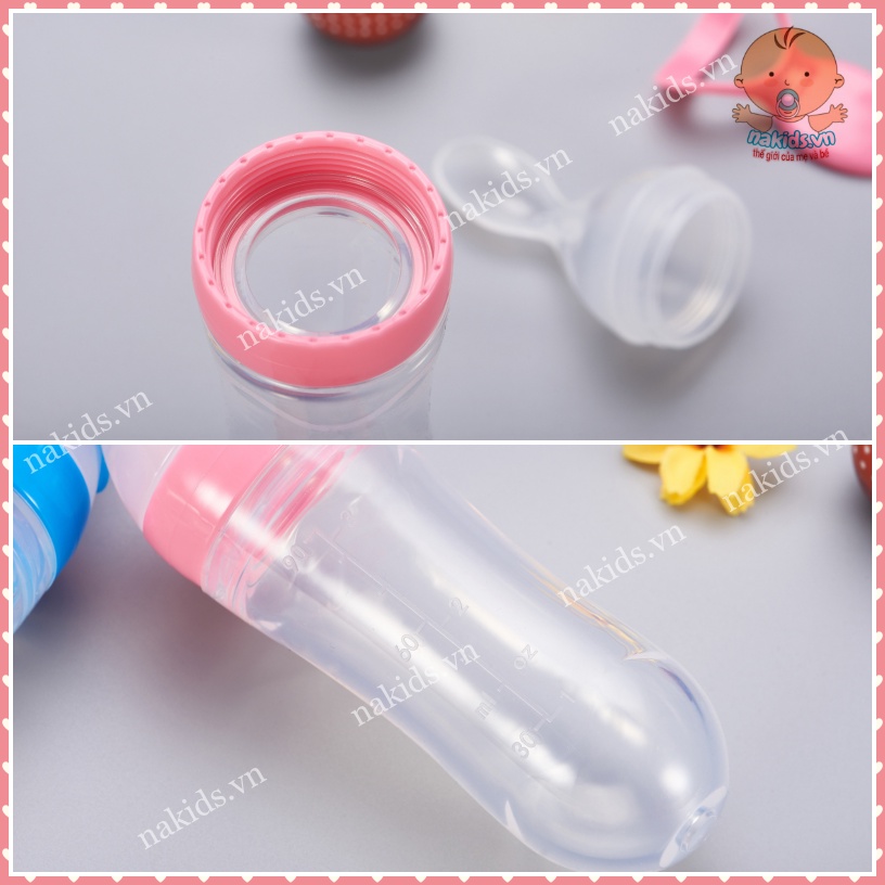 Bình Thìa Ăn Dặm Silicon, Bình Bón Cháo, Bột Cho Bé An Toàn Và Tiện lợi MS16