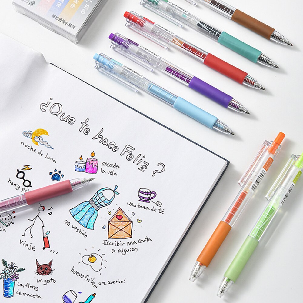 Set 6 Bút Gel Nhiều Màu Ngòi 0.5mm