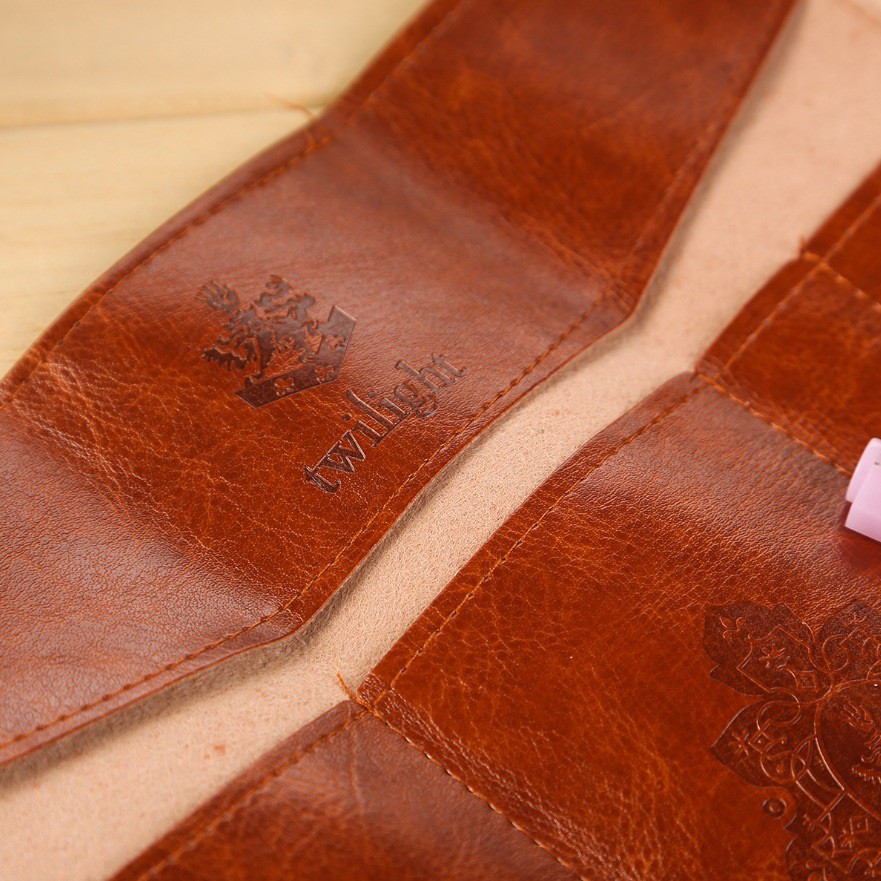 Túi Đựng Bút Bằng Da Tổng Hợp Màu Nâu Phong Cách Vintage A6304