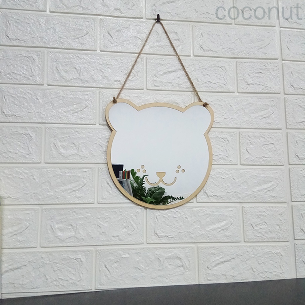 Gương treo tường trang trí hình gấu hoạt hình bằng gỗ acrylic