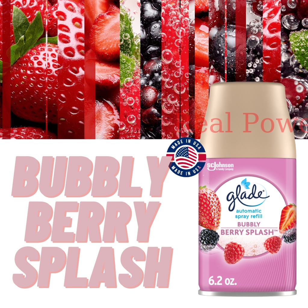 Xịt thơm phòng tự động Glade Refill USA Hương Bubbly Berry Splash (6.2 OZ) - Hàng Mỹ