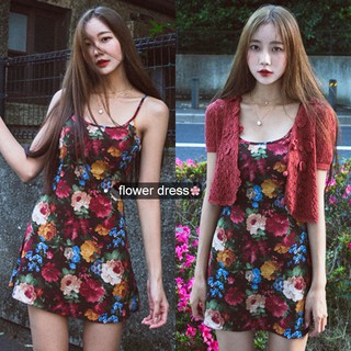 (ORDER) Váy hoa hai dây dáng ngắn màu Retro style Hàn Quốc sang chảnh gợi cảm
