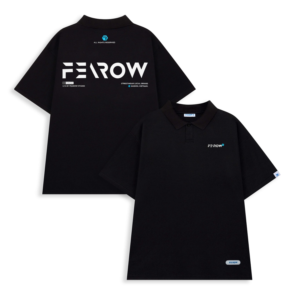 Áo polo nam nữ local brand unisex Fearow Signature / Màu Đen - FW701