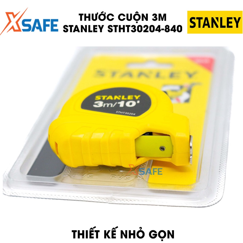 Thước cuộn STANLEY STHT30204-840 thép dẻo dài 3m Thước cuộn cầm tay vỏ nhựa ABS bọc cao su bền bỉ, cao cấp - Chính hãng