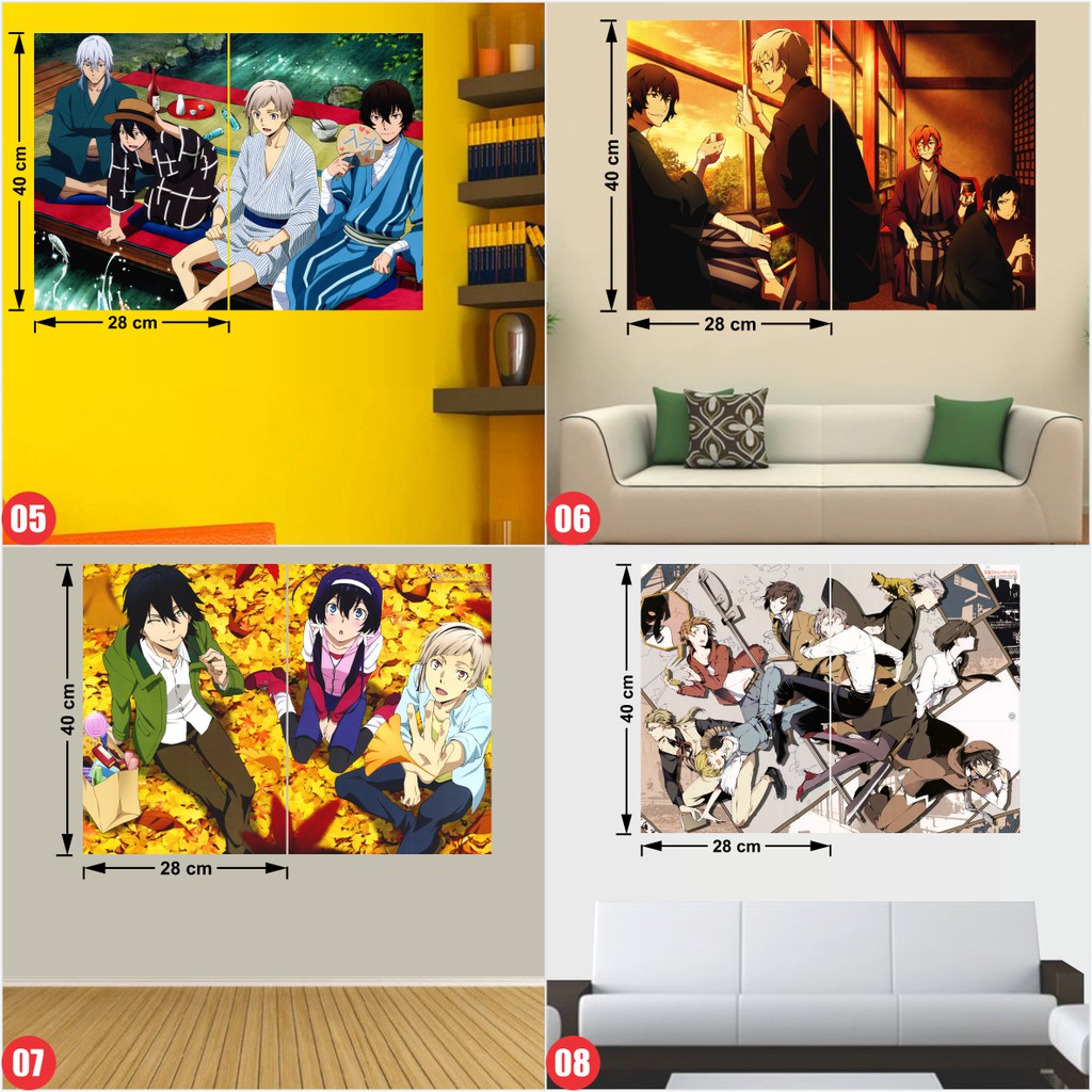 Combo 2 Tấm Poster Anime Văn hào lưu lạc - Bungou stray dogs - Tranh dán tường hoạt hình - Áp phích decal by AnimeX