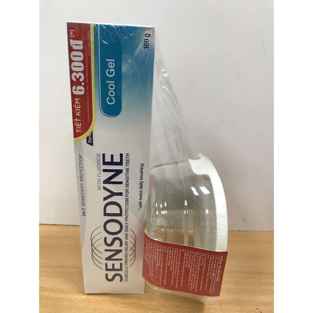 Kem đánh răng Sensodyne Cool Gel 160g _ Tặng Hộp thủy tinh Lock Lock 330ml