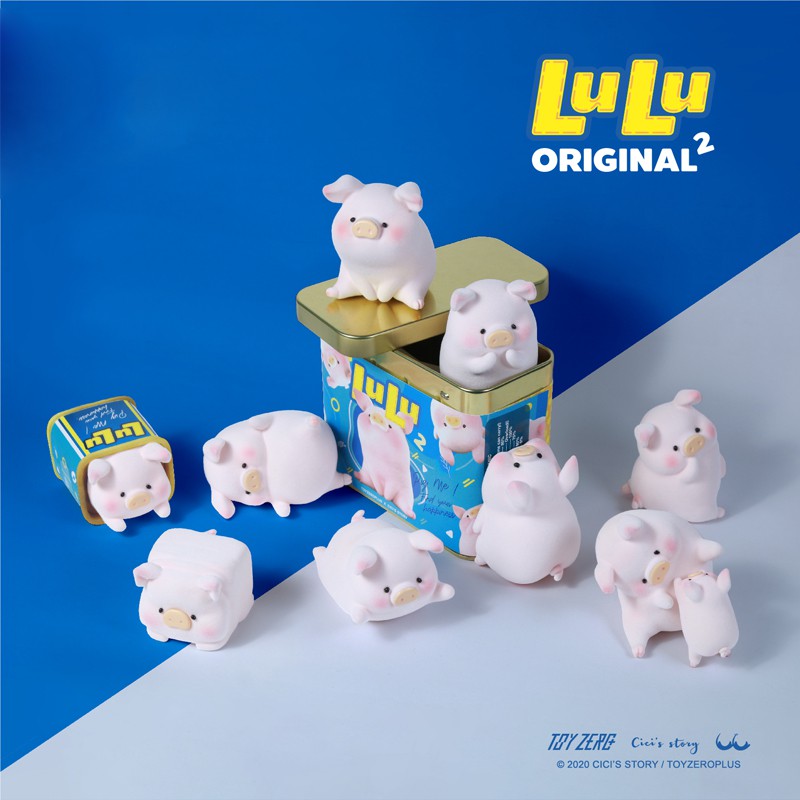 LULU Classic Model 2 Series blind box cute flocking piggy doll Decoration Ornaments