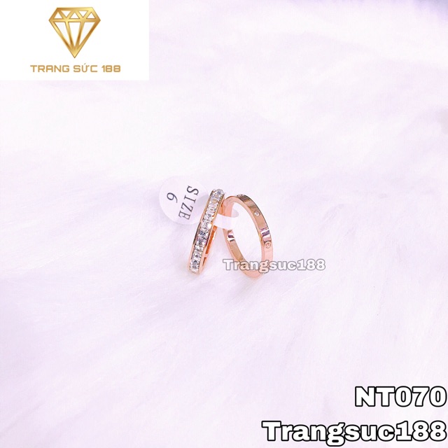 Nhẫn titan ko đEn 2 chiếc NT070