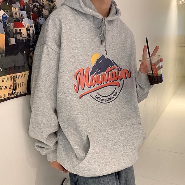 ZHELIHANGFEI Áo Hoodie Dài Tay Dáng Rộng In Họa Tiết Cá Tính Trẻ Trung