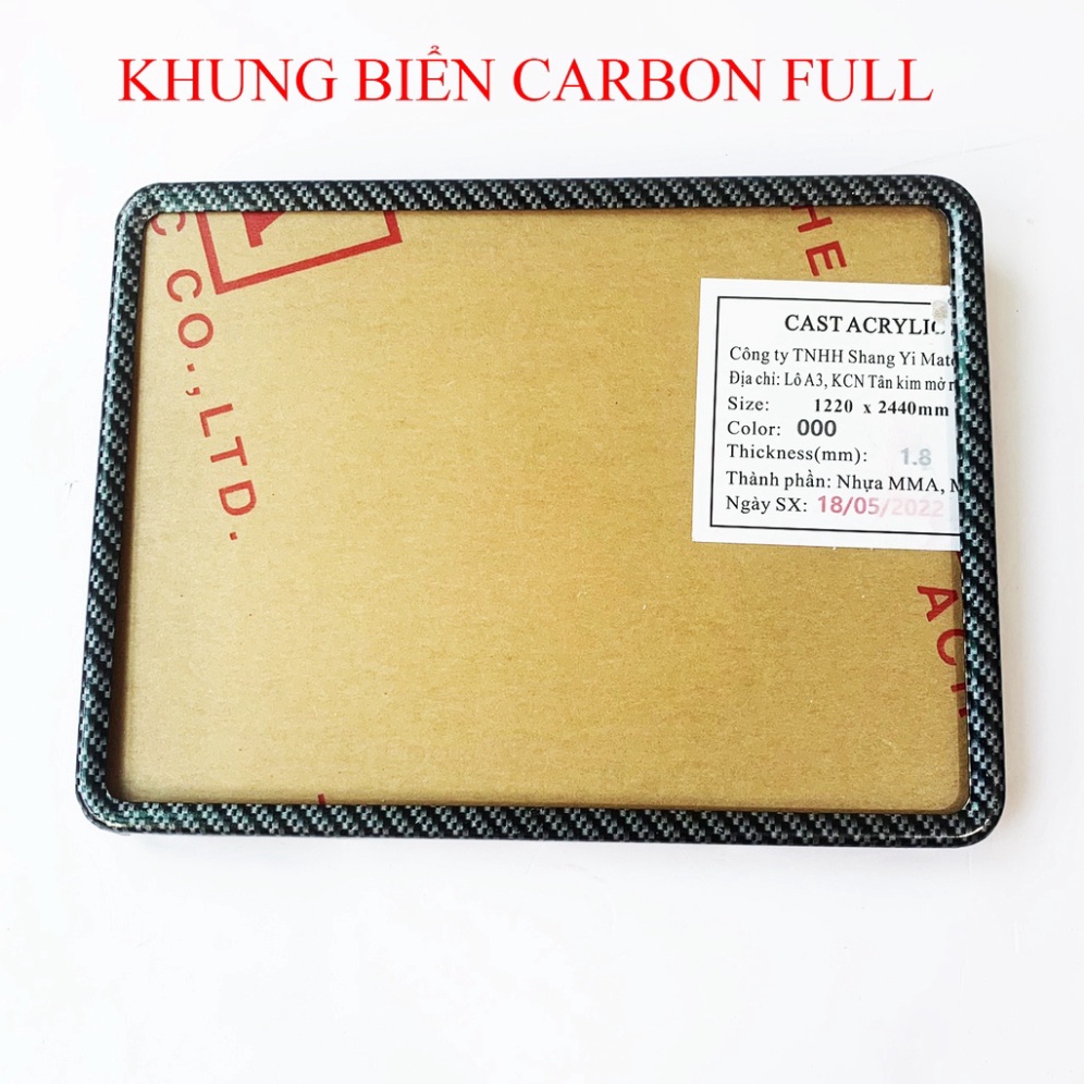 Khung Viền Biển Vân Carbon Bền Màu Cho Xe Máy Có Sẵn Mica Bảo Vệ