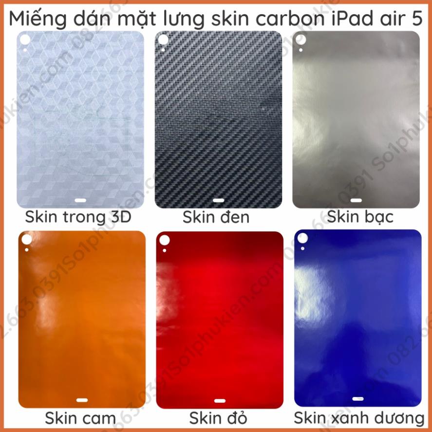 Miếng dán mặt lưng skin carbon Ipad air 5