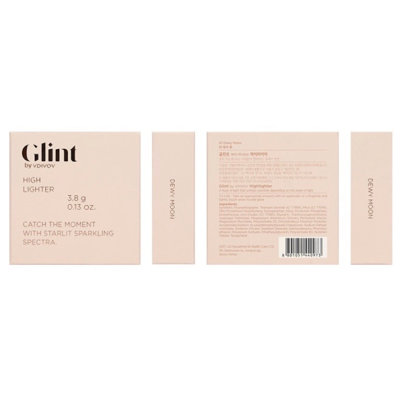 Glint by VDIVOV - Highlighter “Dewy Moon”  | phấn bắt sáng sâm panh vàng