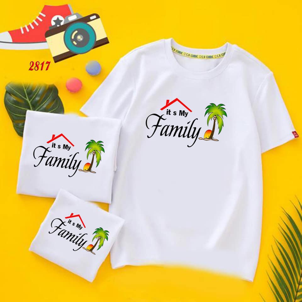 Đồ nhóm , áo đi biển , đồng phục gia đình .Chất liệu thun cotton loại 1 đủ size từ 8 đến 100kg .