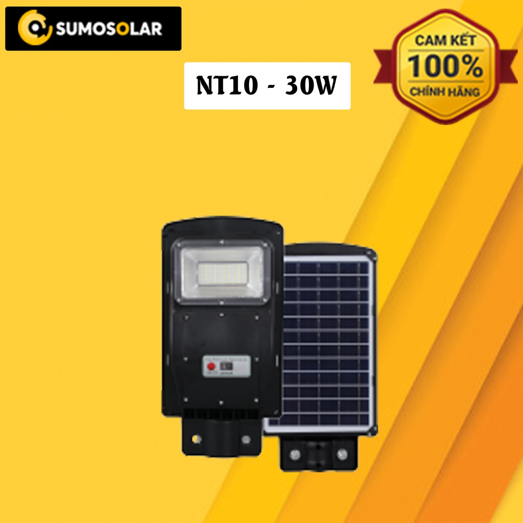 Đèn năng lượng mặt trời ngoài trời 30W Sumosolar - NT10, tự động phát sáng, dễ dàng lắp đặt, chiếu sáng 12h liên tục