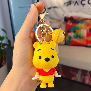 Móc chìa khoá hình gấu vàng có chuông lắc