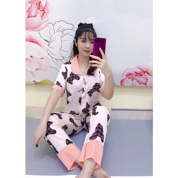 (Nhiều Mẫu Mới) Bộ Đồ Pijama Lụa Tay Cộc💋Bộ Ngủ Lụa Tiểu Thư Tay Cộc Quần Dài Mát Mịn Không Nhăn(Ảnh Thật+Video) | BigBuy360 - bigbuy360.vn
