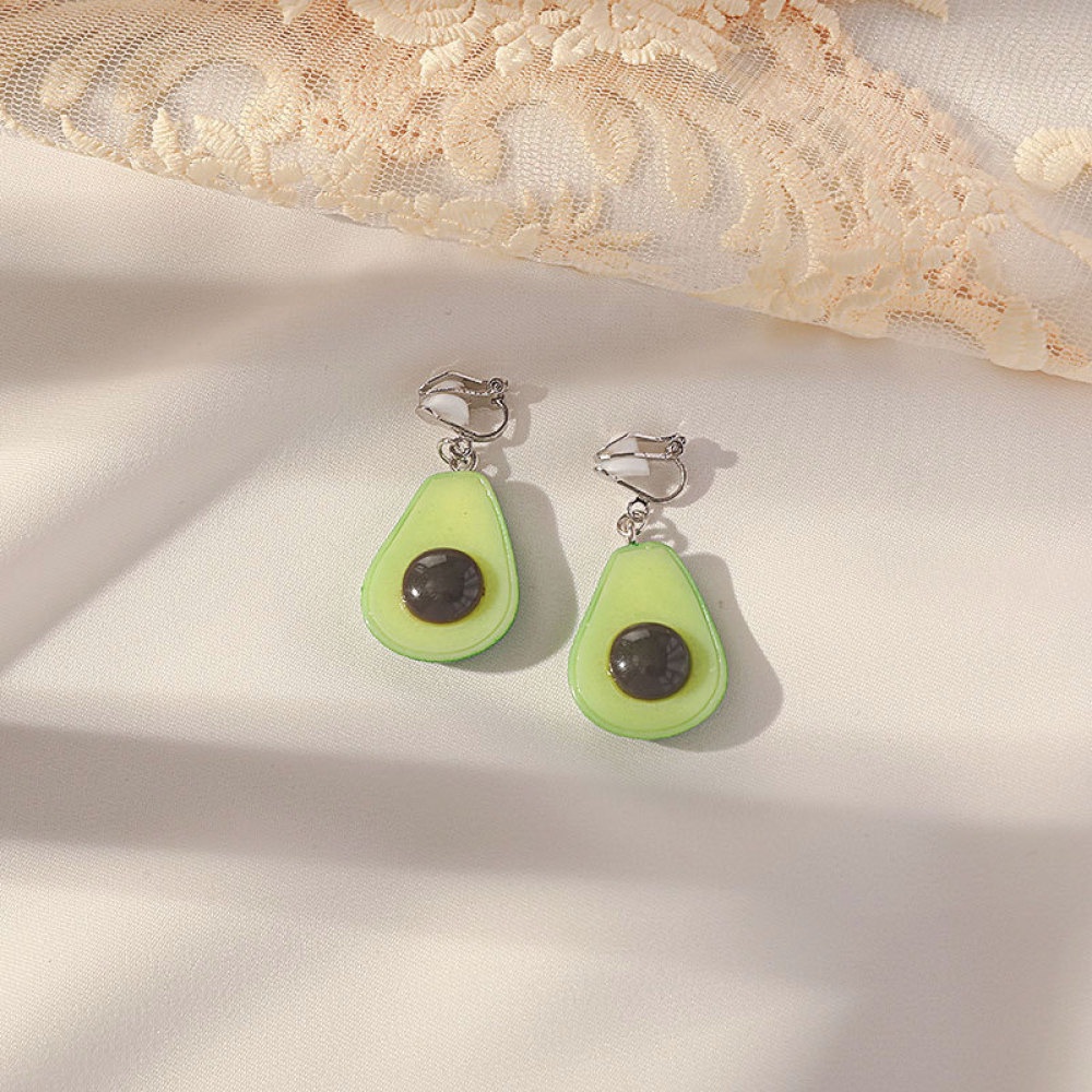 Khuyên Kẹp Vành Tai Họa Tiết Trái Cây/Hoa/Trái Tim Hình Học Đính Ngọc Trai Nhân Tạo Thời Trang